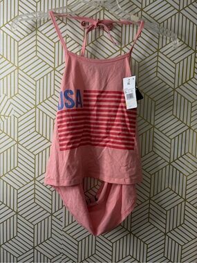 Pink USA Graphic Halter Tank Top XL